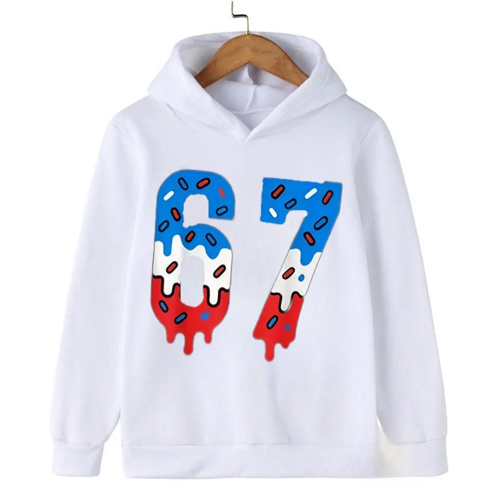 Spring Autumn 67 Children's Hoodie Kids Casual Boys Girl Pullover Fashionable and Funny Comfortable Sweatshirt Hoodies Coat