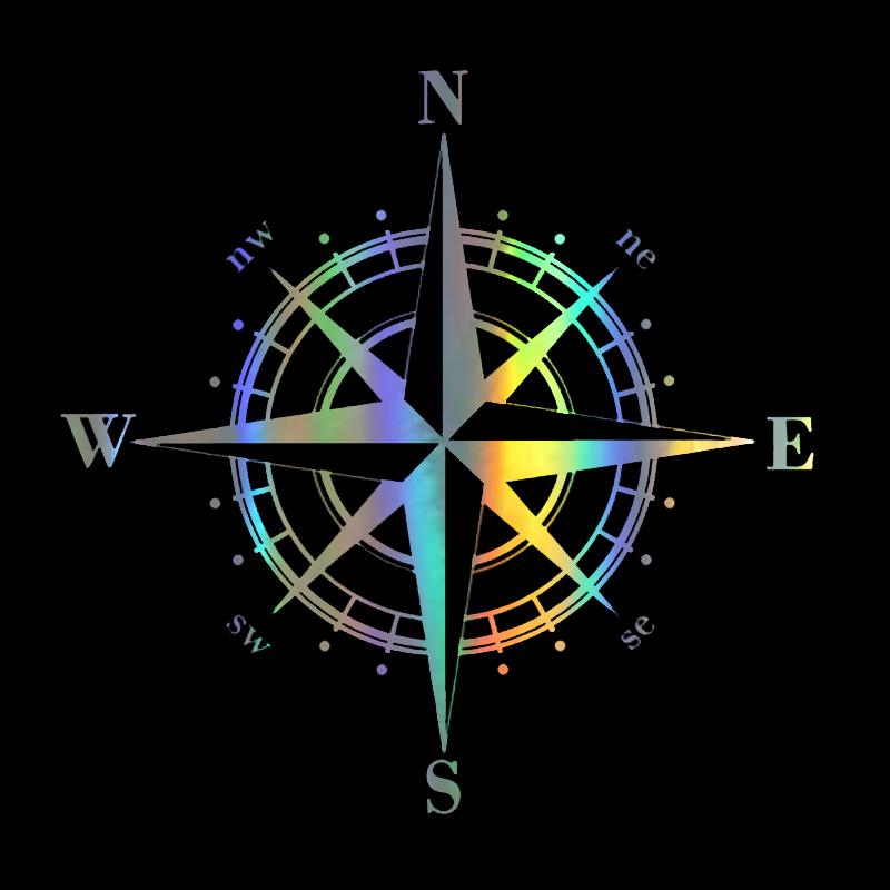 Three Ratels Car Sticker NSWE Compass Funny Car Decal Reflective 3D Stickers On Car Warning Sign Vinyl Car Styling Accessories