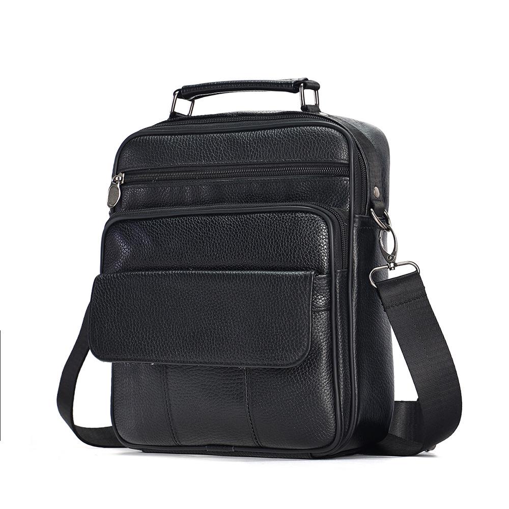 Herren Echtleder Vertikale Umhängetasche - Multifunktionale High-End Schultertasche für den lässigen Pendelverkehr