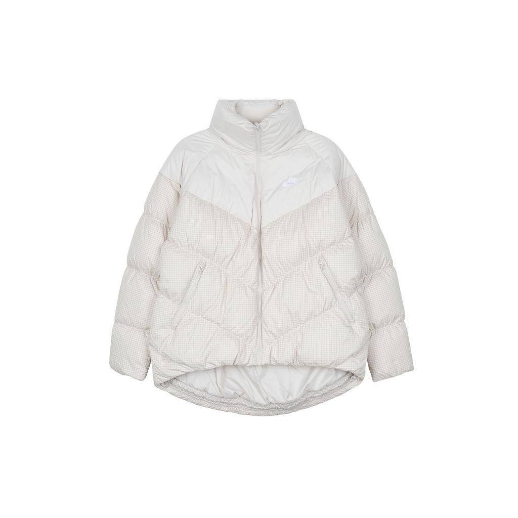 Nike Therma-FIT Solid Casual Stand-Collar Loose Down Jacket Women Jackets Light-Taupe FD8212-104