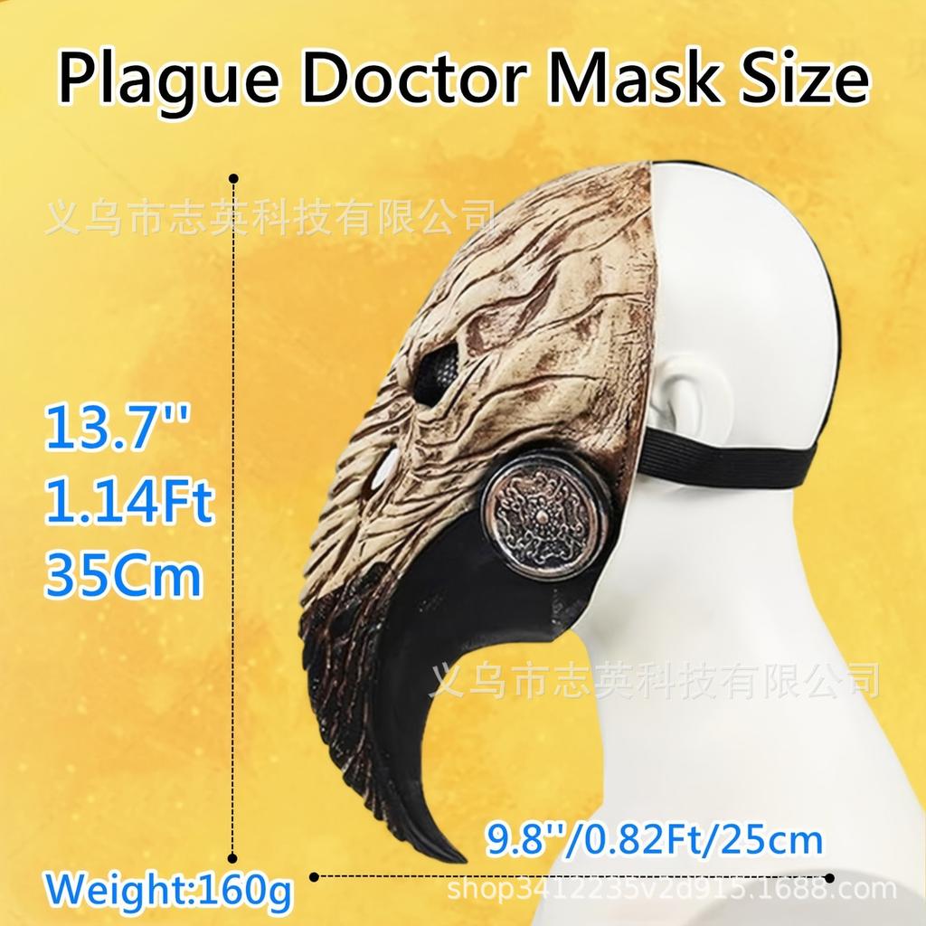 Steampunk plague doctor bird beak mask long nose bird beak Halloween COSPLAY Prom Party Outfit