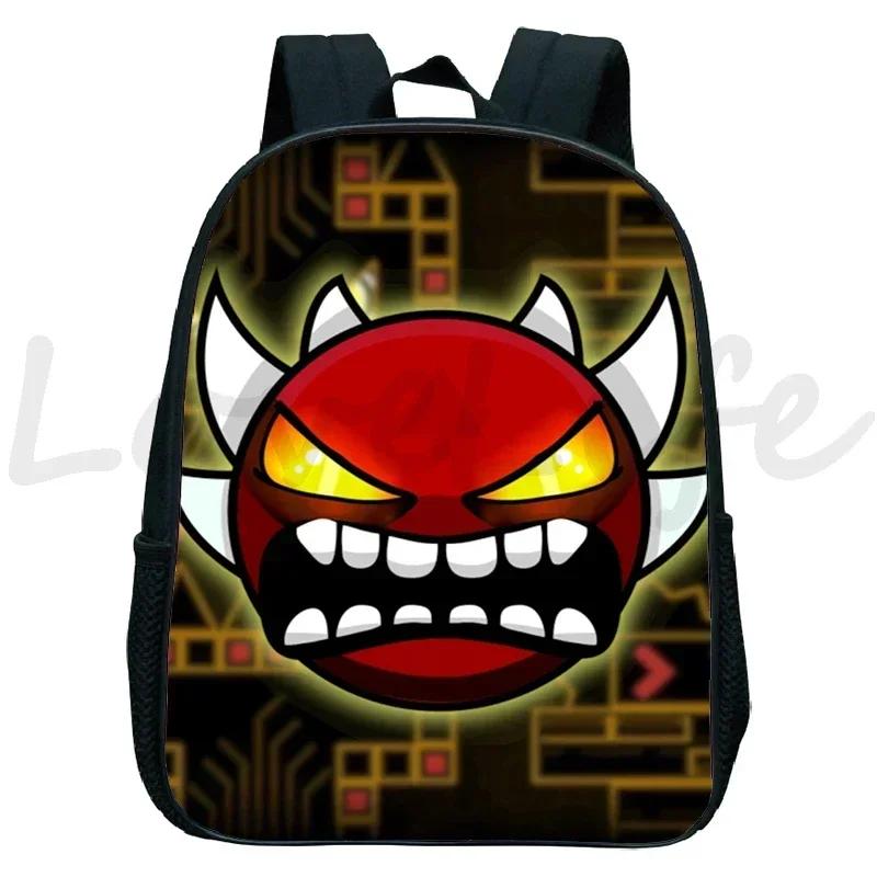 Zaino Kindergarten Geometry Dash Arrabbiato per Bambini e Bambine Zaino Anime Piccola Borsa da Libri Bambini Borse Scolastiche Cartoon Zaino per Bambini
