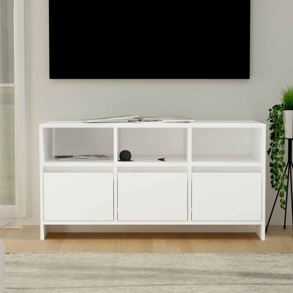 TV Cabinet, White, 102X37.5X52.5 Cm, Wood-Based Material