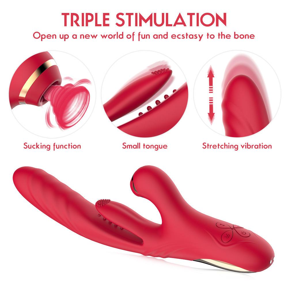 3IN1 Sucking Vibrator Telescopic Dildo Sex Toys for Women G spot Tongue Licking Clit Massager Stimulator Adult Sex Toy 18