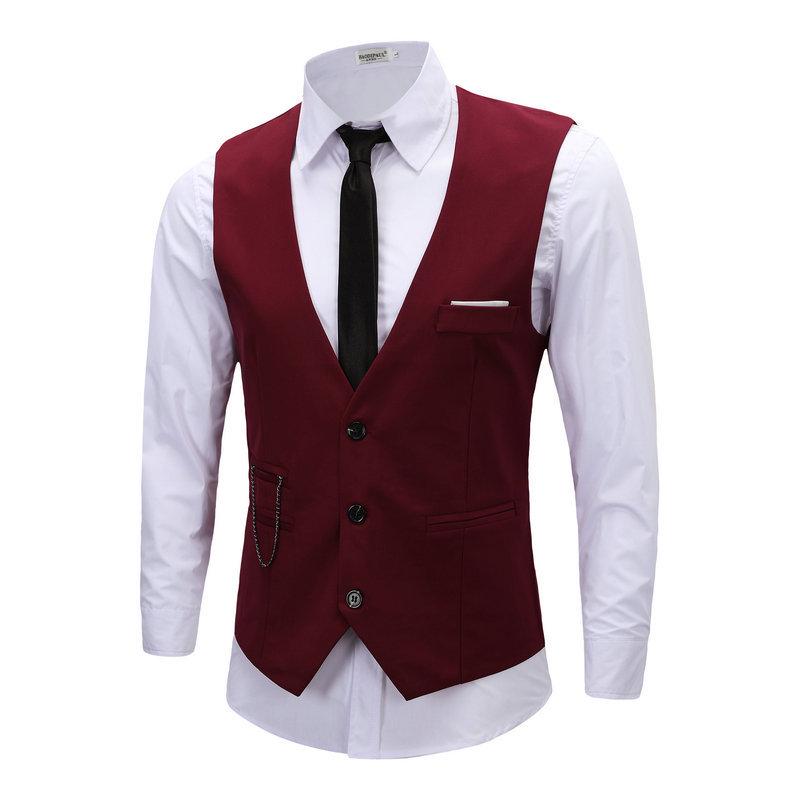 Vesty pro muže Slim Fit Pánská obleková vesta Mužská vesta Gilet Homme Neformální obchodní bunda bez rukávů