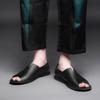 Fashion 2025British Style Roman Sandals Summer Mens Casual Leather Outdoor Anti-skid Driving Shoes Breathable Trendy Soft Soled Sandals