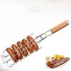 Collapsible Handle Hot Dog Grilling Clip Stainless Steel Barbecue Rack BBQ Grill Basket  Shrimp