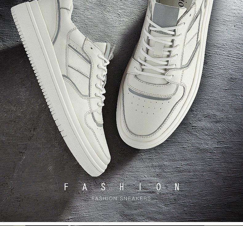 Men's New Trendy White Low-Top Casual Shoes - Fashion Board Large Size Sports Sneakers