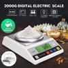DC 200mA 2kg 7.5V LCD Digital Electric Scale Jewelry Weight Balance Gram with US Plug Power Adapter White