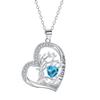 Heart-shaped Life Tree Necklace - Engraved Birthstone Pendant on Luxury Clavicle Chain for Women.