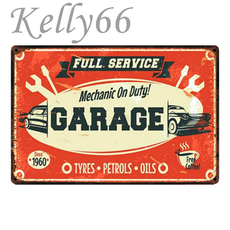 

[ Kelly66 ] FULL SERVICE GARAGE Vintage Metal Sign Tin Poster Home Decor Bar Wall Art Painting 20*30 CM Size y-1588