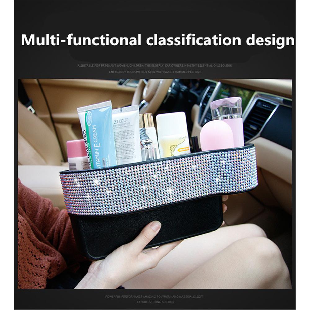 Multi-Functional Car Seat Crevice Storage Box Crystal Style Seats Gap Pockets