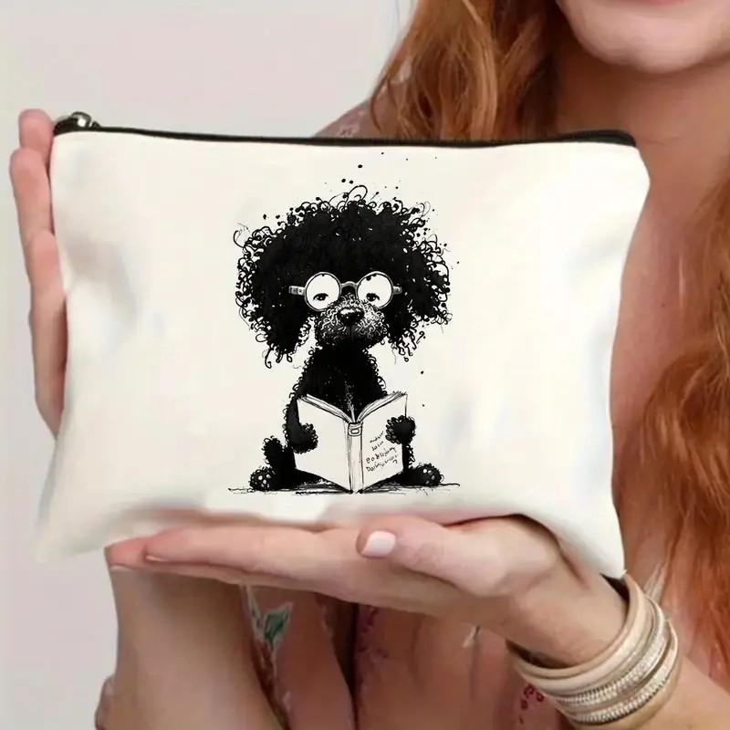 Cat, Strawberry Girl, Friendship Pattern, Travel Supplies Bag, Waterproof Polyester Zipper Bag, Cosmetics, Accessories