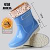 Short spring and autumn fashion exquisite women's shoes women's short rain shoes kitchen water shoes non-slip mother women's rubber shoes foot boots