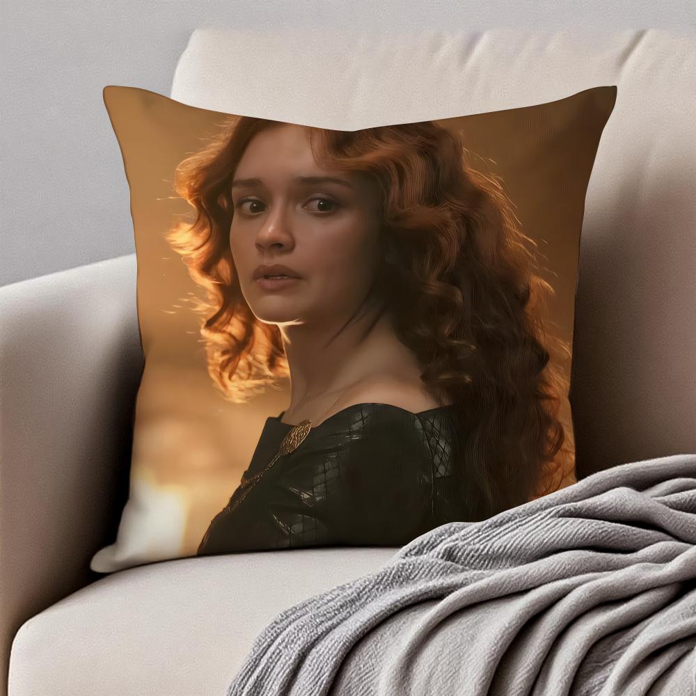 AAlicent Hightower Pillow Fantasy Drama Cushion Cover Pillowcase Antidustmite Invisible Zipper Short Plush Sofa Cushion