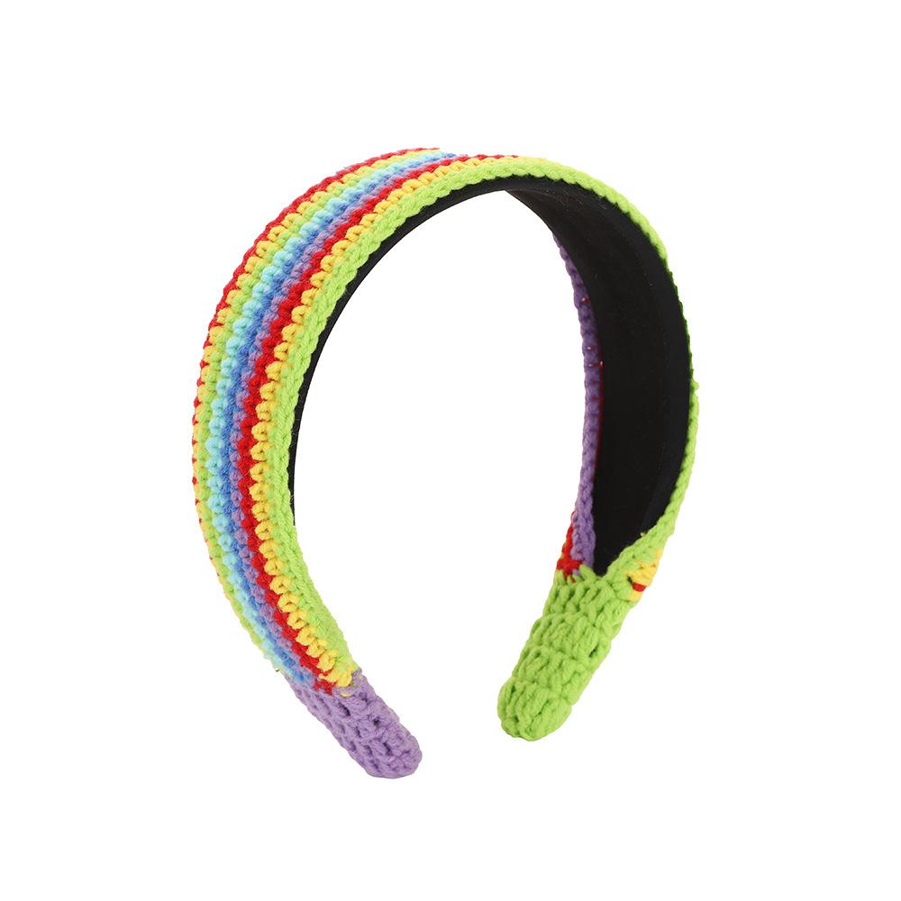 Gerste Häkeln Mori Haarband Stricken Oma Gitter Handgestricktes Stirnband Zu Windigem Lokalem Ethnischem Stil