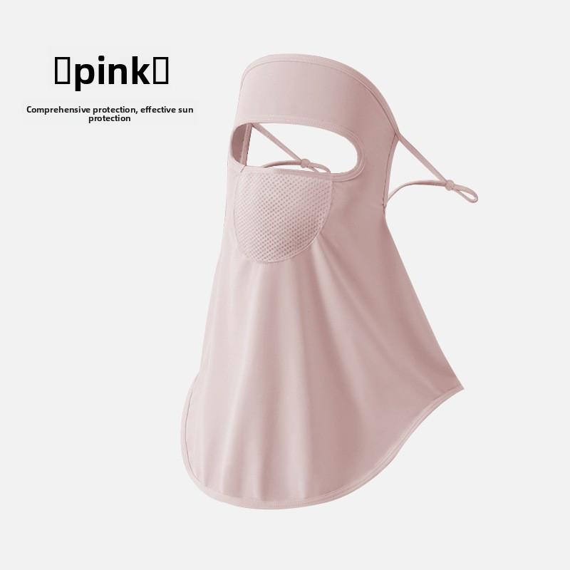

New Summer Sunscreen Mask for Women, Outdoor Cycling Golf Ice Silk Full-Face UV Protection Thin Face Protector, 2-Pack 2 pices рожевий
