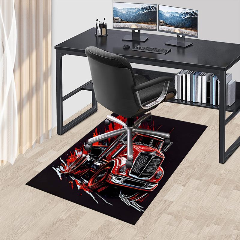 1PC Truck Vehicle Non-Slip Floor Carpet Compatible for Office&Living Room&Bedroom&Dining room - Flat- Soft & Pattern, Vibrant Colors-W228