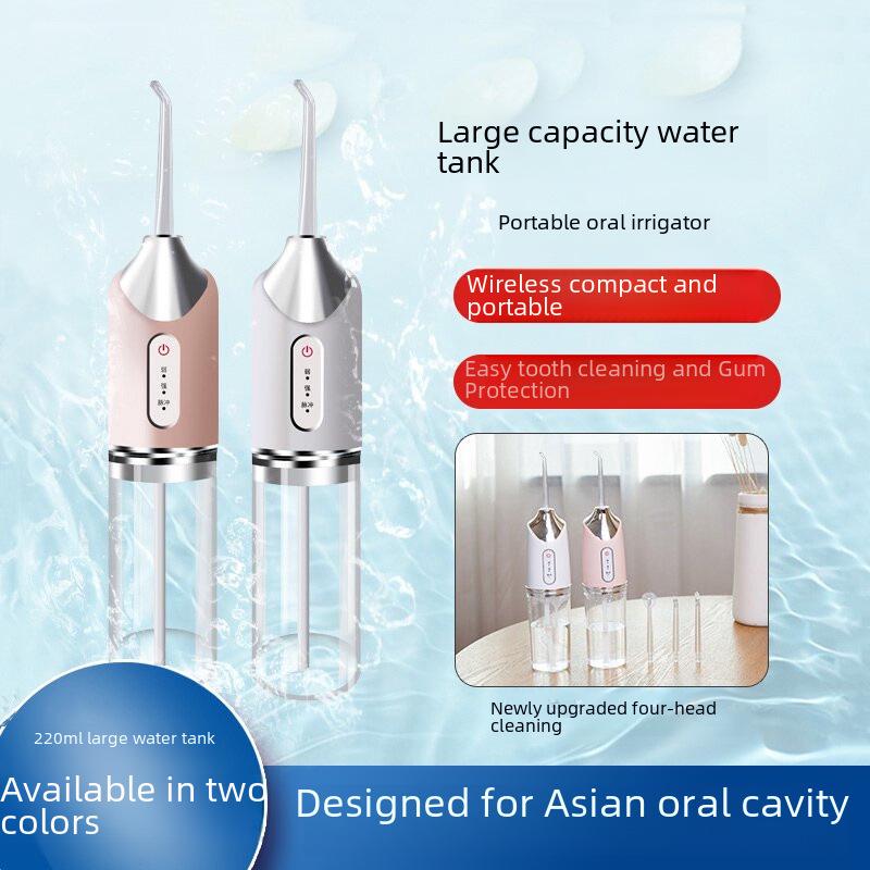 Smart Waterproof Electric Water Flosser for Fresh Breath, Portable Teeth Cleaner with Purple Light