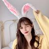 White Bunny Ears Headband Long Plush Rabbit Ear Hair Hoop Halloween Cosplay Costume Accessory Party Wear