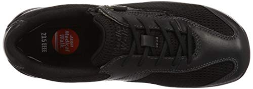 ASAHI Medical Walk Walking Shoes, Zipper, Medical Walk MS-L, Women's, Black, Size 24.0 cm, 4E