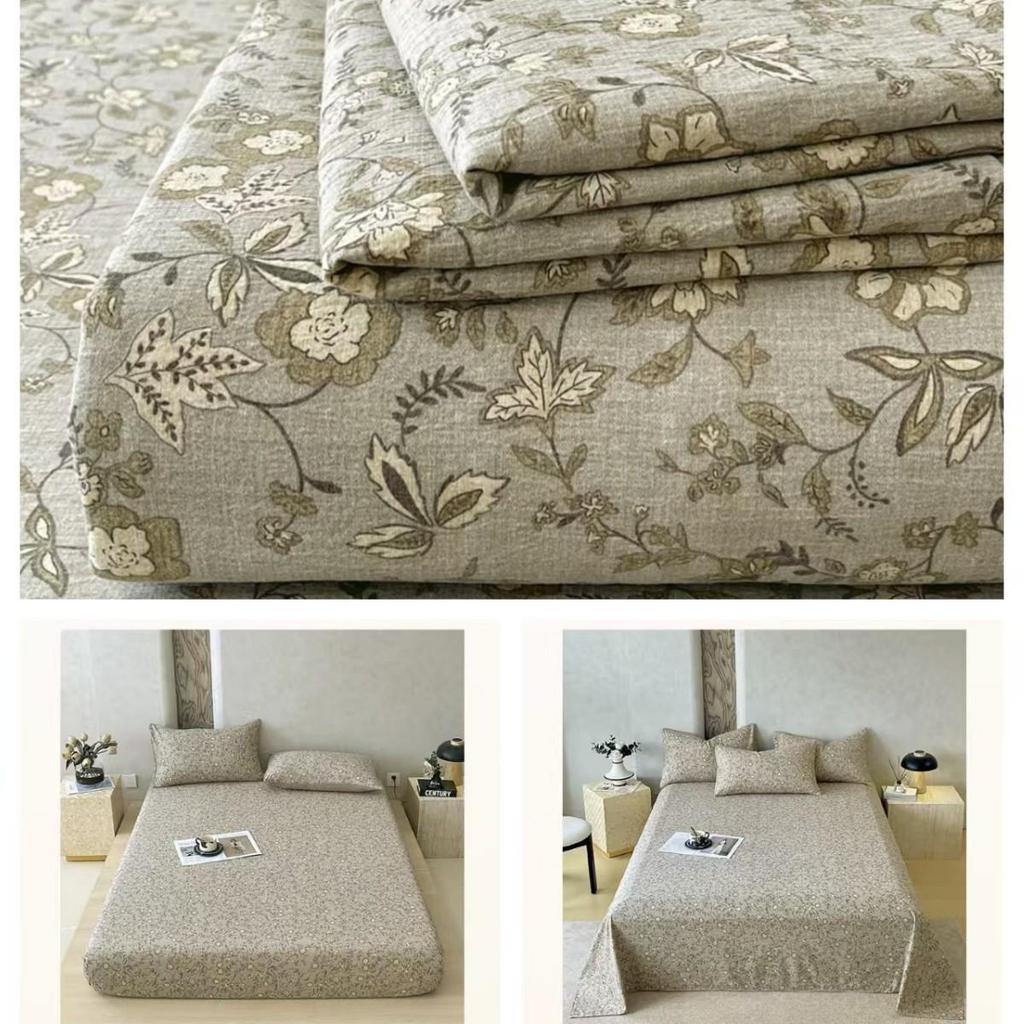 Retro-Stil Rutschfeste Weiche Leinen-Baumwolle Spannbettlaken, Doppellagige Crinkle-Gaze, Schrumpffrei, Atmungsaktiv, Verdickte Tagesdecke R