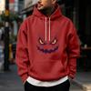Men's Halloween Print Pullover Hoodie for Holiday Party and Cold