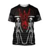 Summer  Devil Satan Print T-shirt 3D Men Short Sleeved Tee Shirt Fashion Harajuku Hip Hop Casual Unisex Streetwear