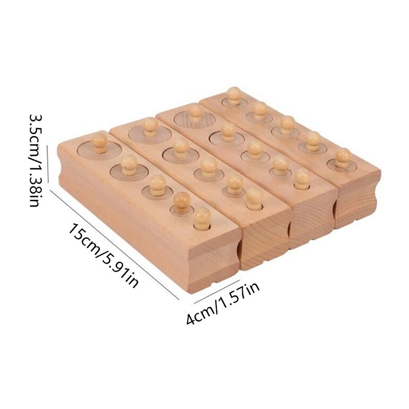 Montessori Cylinder Socket Puzzles Toy Baby Development Practice And Senses Preschool Educational Wooden Toys For Children