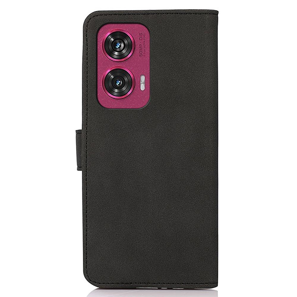 KHAZNEH For Motorola Edge 50 Fusion 5G Case Texture Leather Soft Touch Magnetic Flip Phone Cover