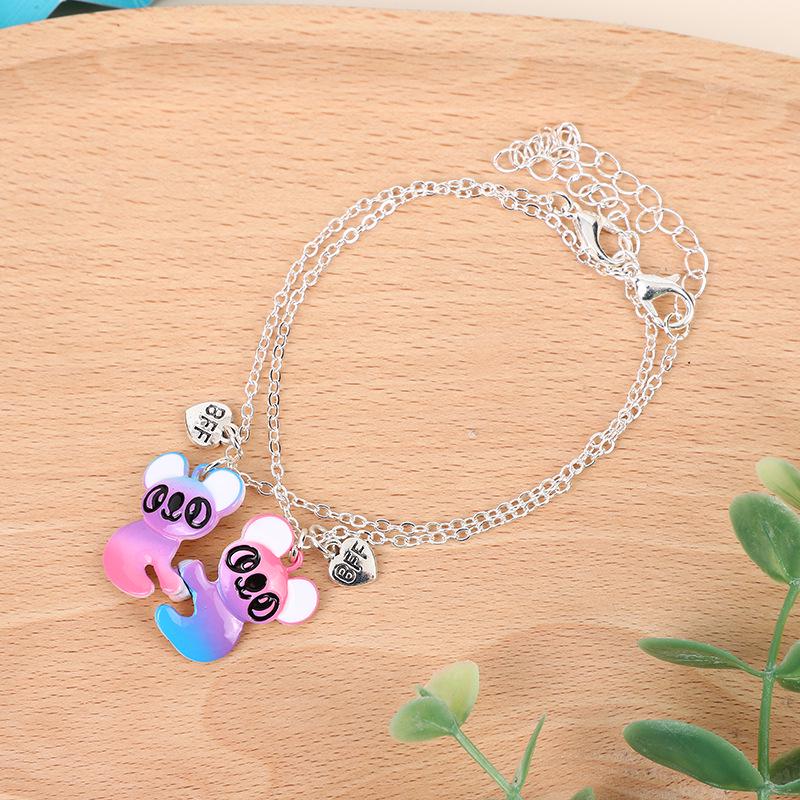 

Красочный мультяшный набор ожерелья и браслета «Енот - лучший друг»