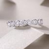 Smyoue 3mm D Color Bubble Full Moissanite Ring for Women 100% 925 Solid Silver Plated 18k Gold Wedding Engagement Eternity Band