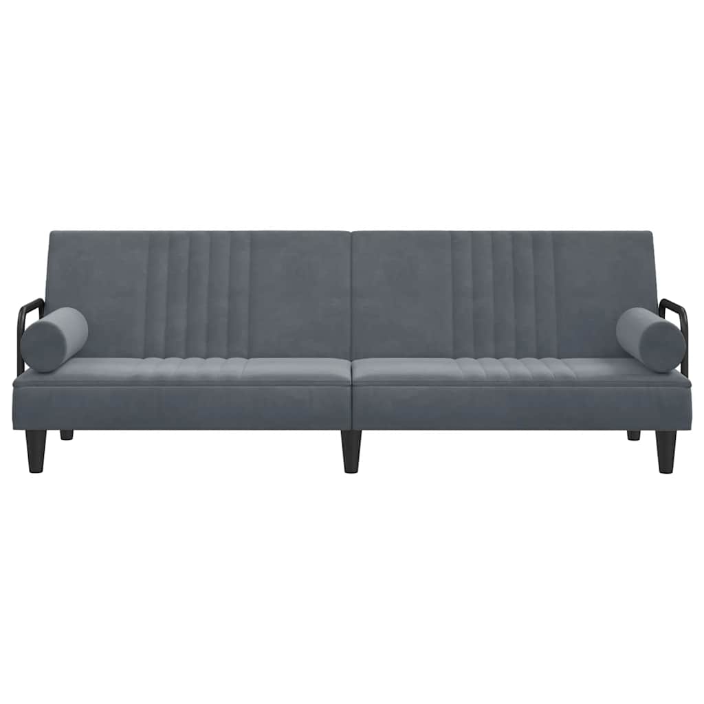 Vidaxl Foldable Sofa With Armrests, Dark Grey, Velvety