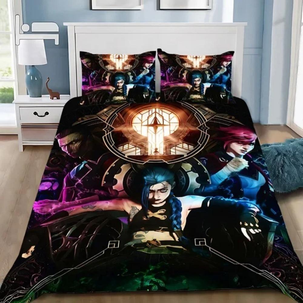 Anime 3D Print  Arcane Down duvet cover pillowcase LOL Jinx Adult Boy Girl Bedroom Decoration Single Double Size Bed size