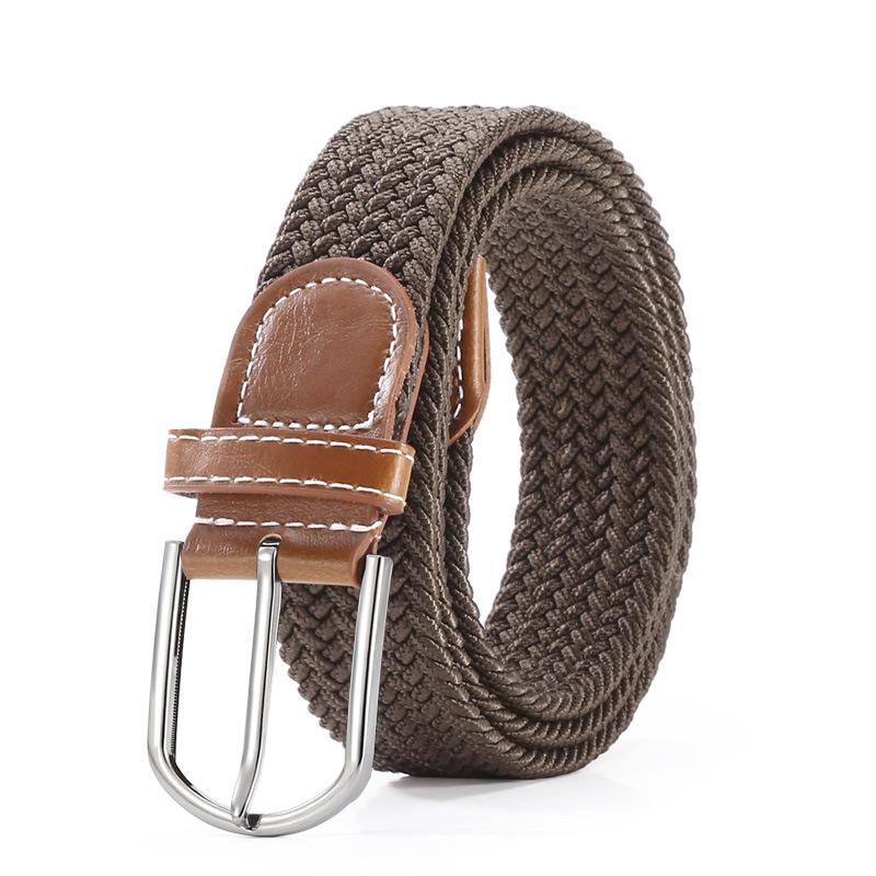 Casual Belt Multi-Color Elastic Pin Buckle Belt Leather Men'S Elastic Woven Belt