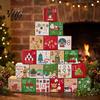 Winter Atmosphere Party Supplies 24 Pcs DIY Christmas Advent Calendar Boxes, Days Countdown Gift Box, Decorative Boxes for Treats Empty Cardboard