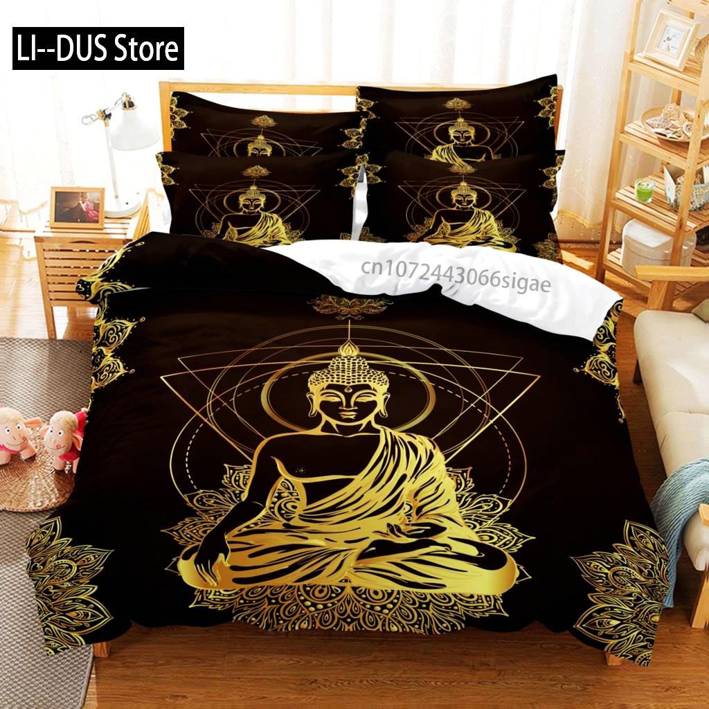 Buddhism Set Duvet Cover Set 3d Bedding Digital Printing Queen Size Bedding Set Fashion Design