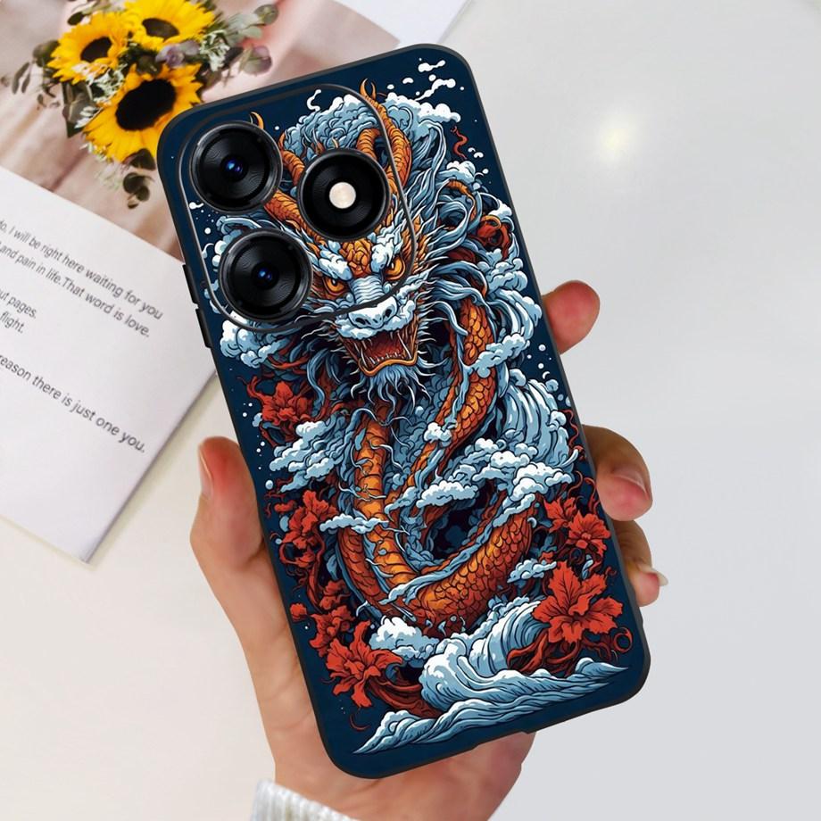 For Tecno Spark 10 10c 10 Pro Phone Case Spark10 KI5k KI5m KI5q KI7 Back Cover Soft Transparent TPU Slim Funda Dragon Astronaut