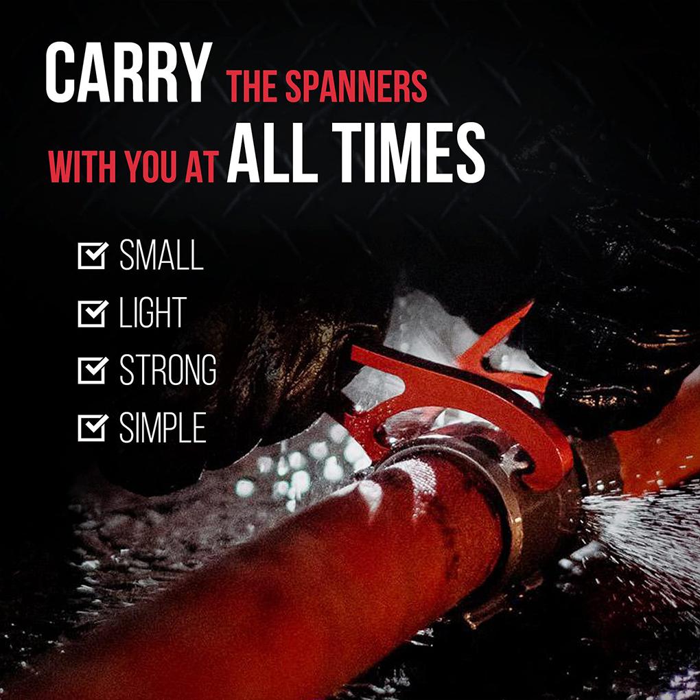 2piece Firefighting Mini Spanners Adjustable Wrench Portable Lightweight Portable Spanner Wrench