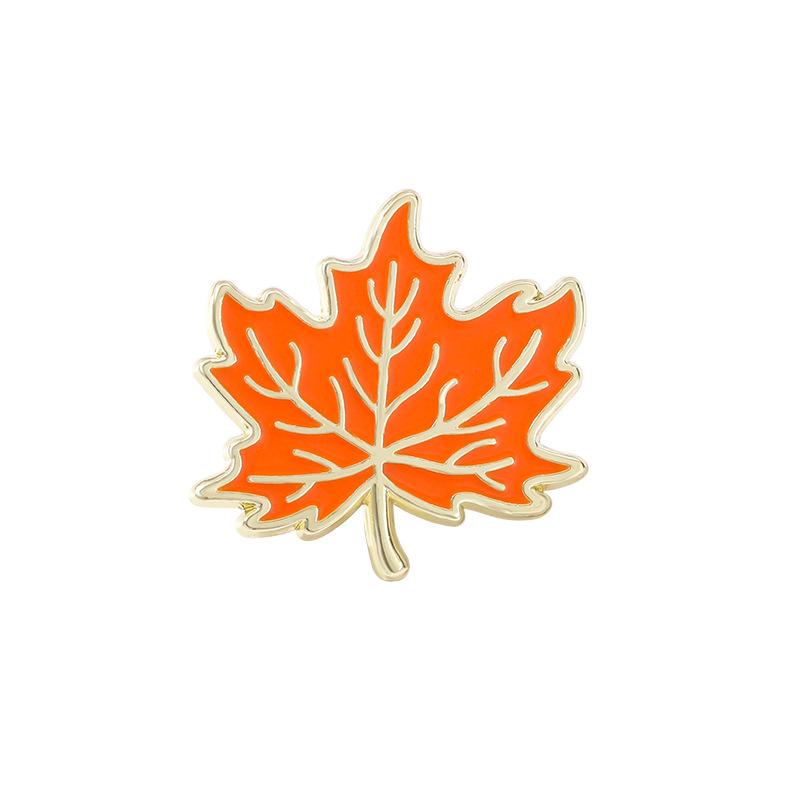 

New Leaf Metal Badge Plant Autumn One Maple Leaf Simple Versatile Brooch Clothes Bags Accessories