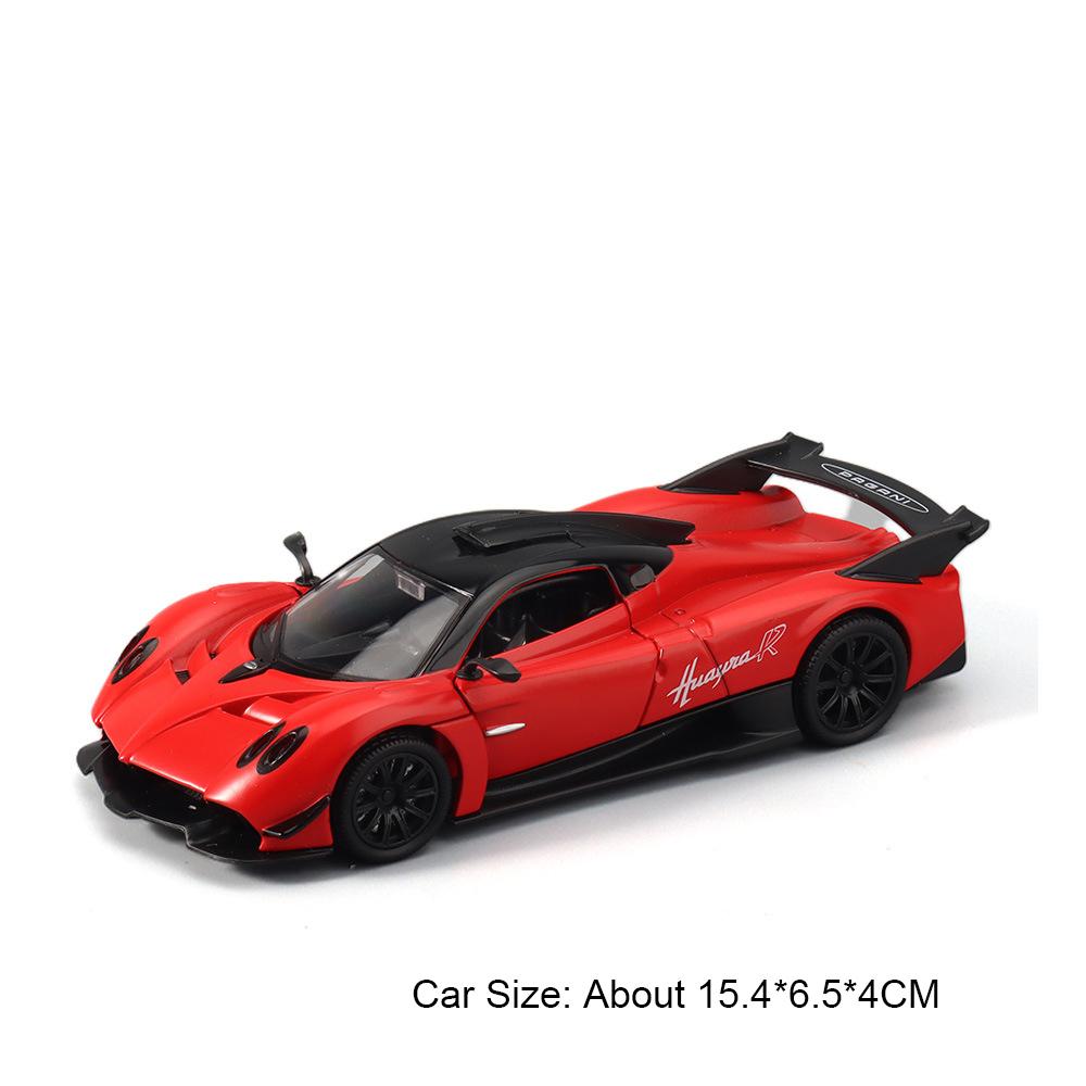 1:32 Scale Huayra R GT3-RS Sports Car Model Toy Sound Light Pull Back Doors Opened Racing Cars Models Hobby Ornaments Gifts
