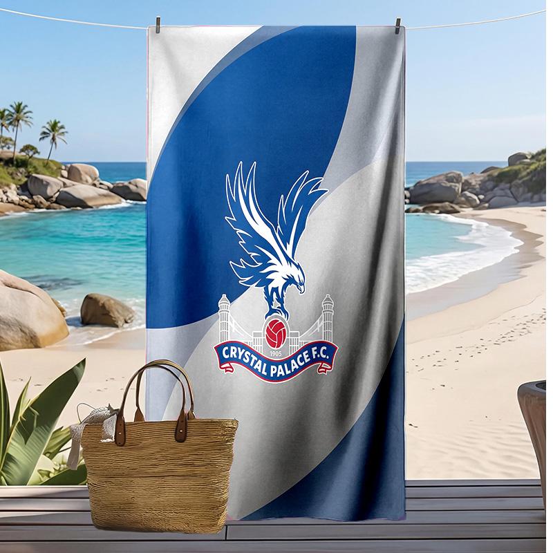 Toalla de Playa con Estampado de Fútbol del Crystal Palace, Toalla Grande Suave de Secado Rápido para Playa, Camping, Natación