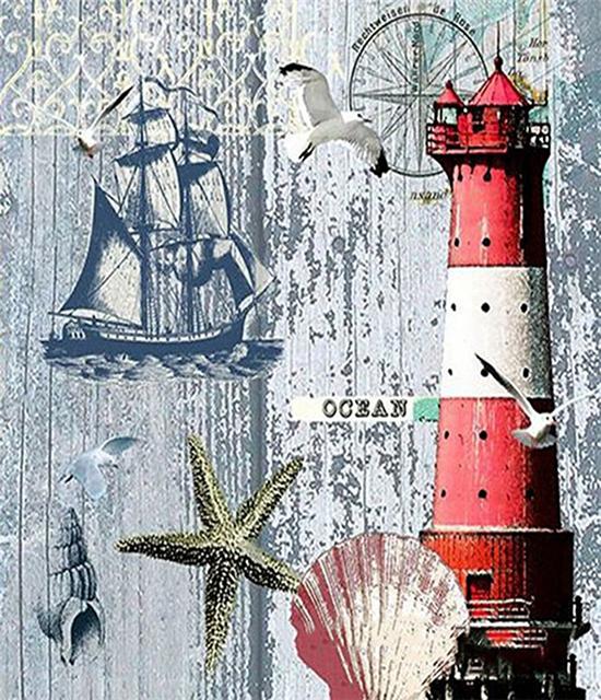 RUOPOTY Paint By Numbers Tower Landscape Wall Art Unique Gift Acrylic Home Decor Hand Painted Coloring Seaside For Living Room
