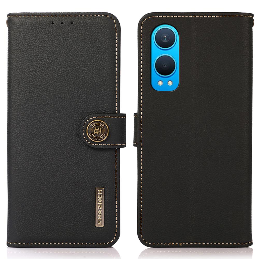 KHAZNEH For OnePlus Nord CE4 Lite 5G/Oppo K12x 5G (China) Phone Case Genuine Cow Leather Wallet Cover C