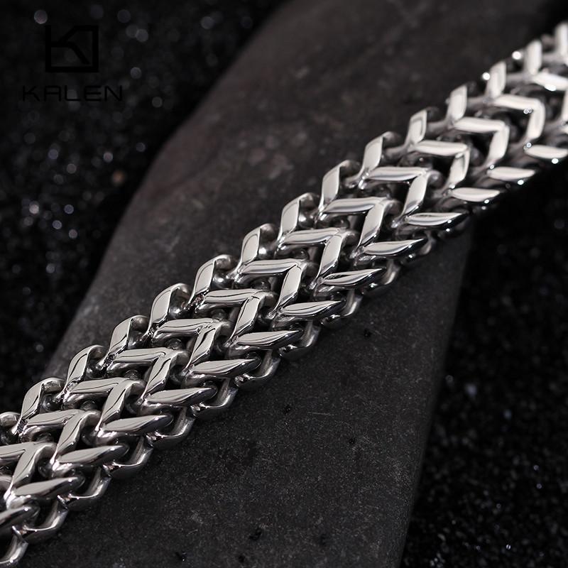 Chinese Dragon Head Charm Bracelets for Men Gold Color 316 Stainless Steel Jewelry High Polished Curb Chain Bracelet