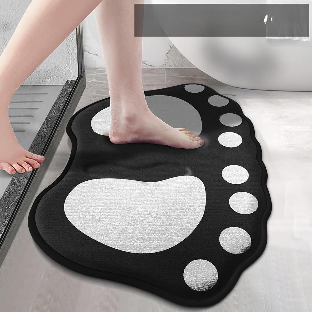 Pfotenabdruck-Design - Weiche, saugfähige und leichte Badematte für Dusche, Badewanne und Toilette - 40x60cm (15.7x23.6 Zoll), Badezimmermatte