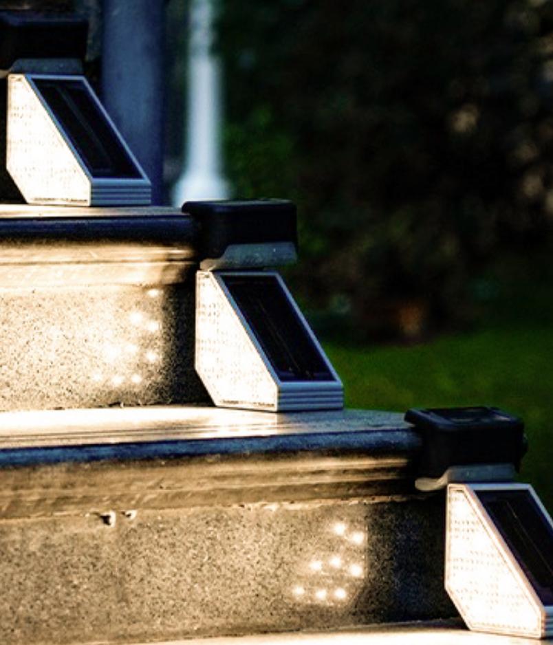 Solar LED Stair Light with Motion Sensor LED Step 3 Mode RGB Lighting IP67 Decorative Light for Patio Garden Solar Panel Lamps