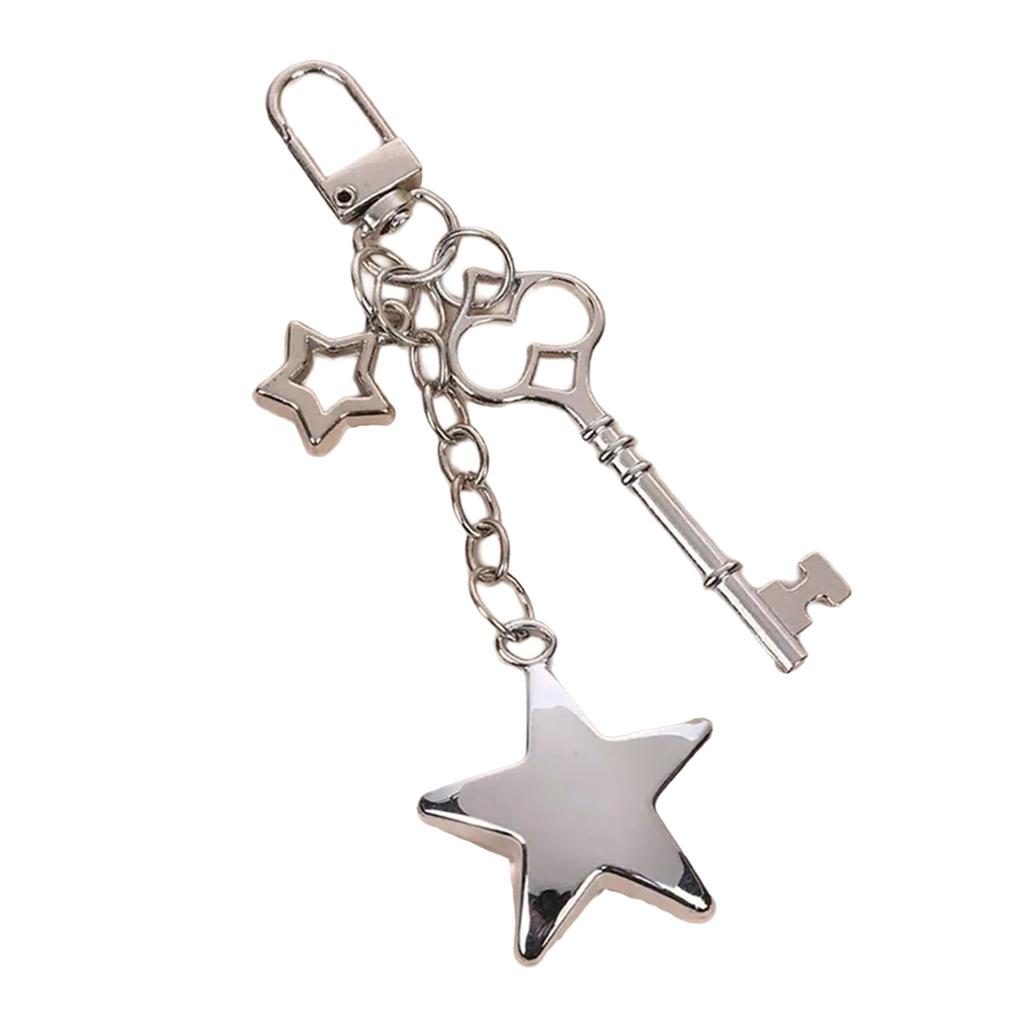 Star Key Ornament Gothic Hanging Ornament Fashion Keychain Charm Alloy Texture Suitable for Bag and Key Decorating