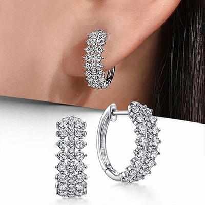 Orecchini a Cerchio Cao Shi Chic Zircone Stile Cool - Orecchini Semplici e Trendy per Ragazze