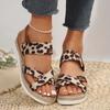 Fashion Leopard Platform Sandals for Women Open Toe Thick Bottom Summer Sandals Woman 2024 Outtdoor Non-Slip Espadrilles Shoes Sandalias